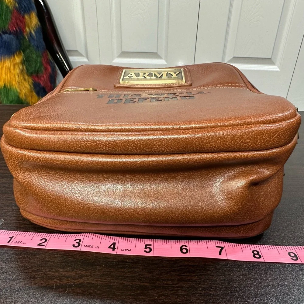 U.S. Army Faux Leather Gear Organizer Bag With Metal Plaque - Picture 13 of 15